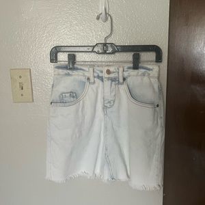 High waisted jean miniskirt